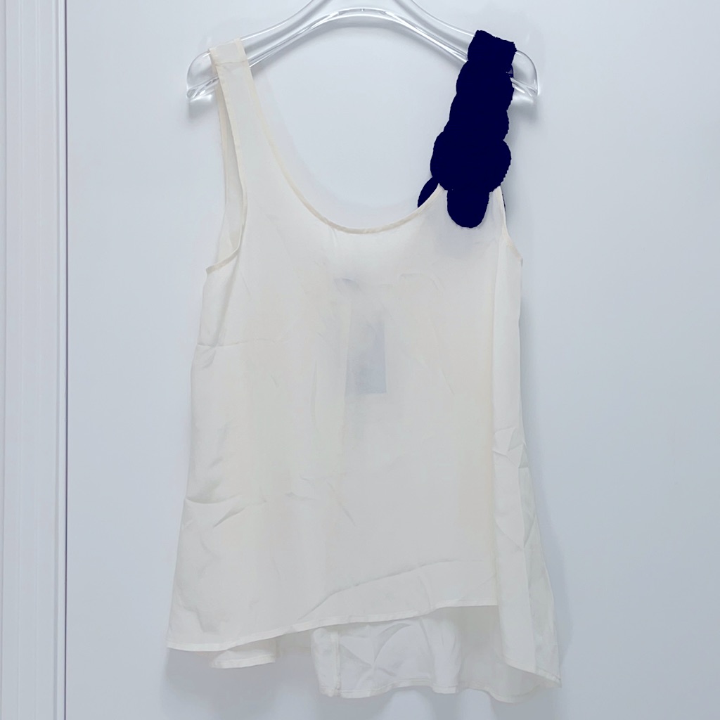 Silk Blouse With Floral Shoulder